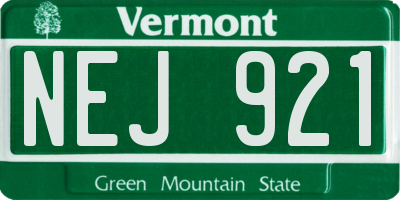 VT license plate NEJ921