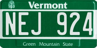 VT license plate NEJ924