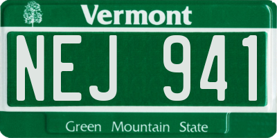 VT license plate NEJ941