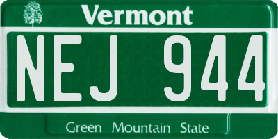 VT license plate NEJ944