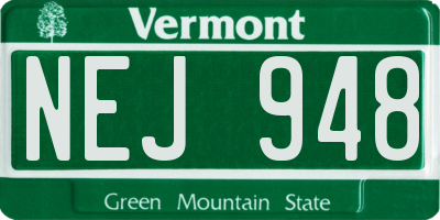 VT license plate NEJ948