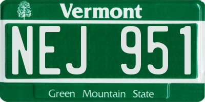 VT license plate NEJ951