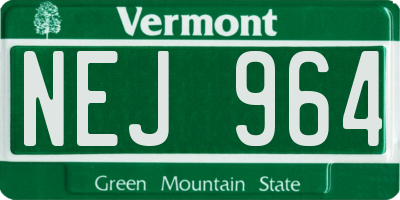 VT license plate NEJ964