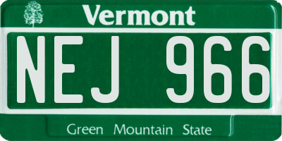 VT license plate NEJ966