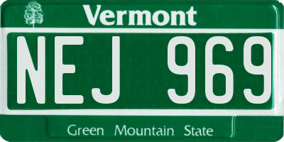 VT license plate NEJ969
