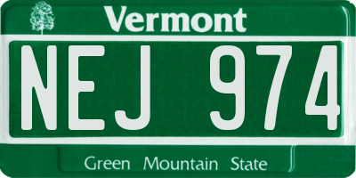VT license plate NEJ974