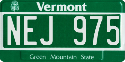VT license plate NEJ975