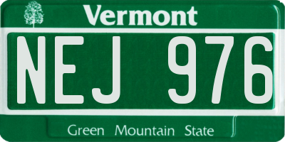 VT license plate NEJ976