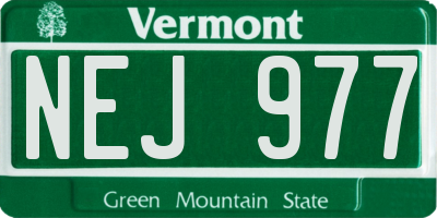 VT license plate NEJ977
