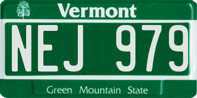 VT license plate NEJ979