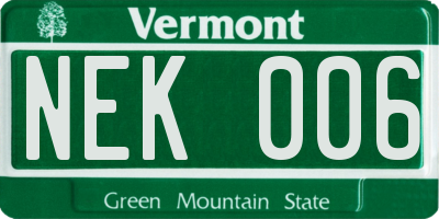 VT license plate NEK006