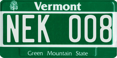 VT license plate NEK008