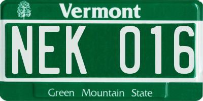 VT license plate NEK016