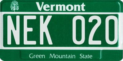 VT license plate NEK020