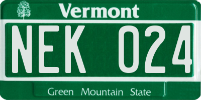VT license plate NEK024