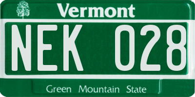 VT license plate NEK028