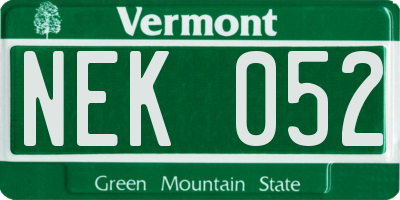 VT license plate NEK052