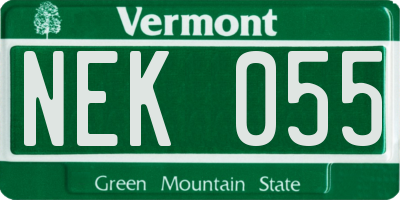 VT license plate NEK055