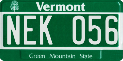 VT license plate NEK056