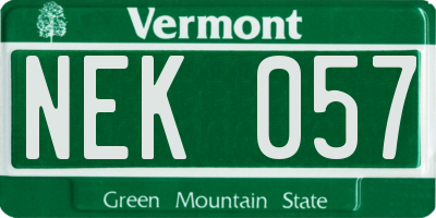 VT license plate NEK057
