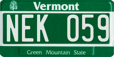 VT license plate NEK059