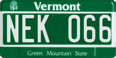 VT license plate NEK066