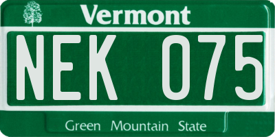 VT license plate NEK075