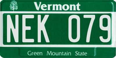 VT license plate NEK079