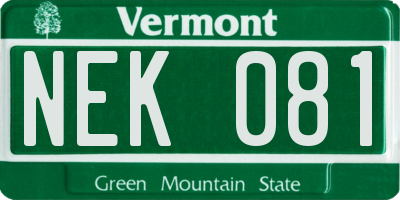 VT license plate NEK081