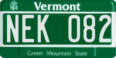 VT license plate NEK082