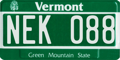 VT license plate NEK088