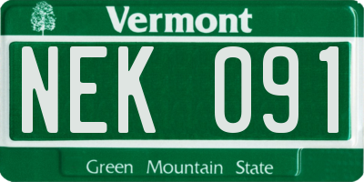 VT license plate NEK091