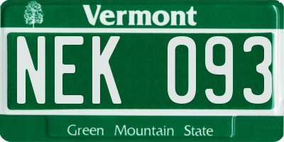 VT license plate NEK093