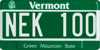 VT license plate NEK100