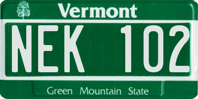 VT license plate NEK102