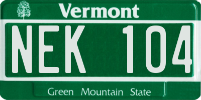 VT license plate NEK104