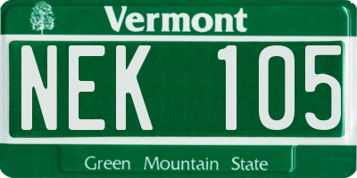 VT license plate NEK105