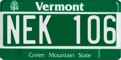 VT license plate NEK106