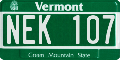 VT license plate NEK107