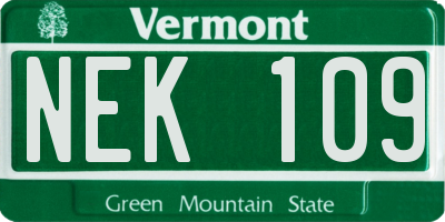 VT license plate NEK109