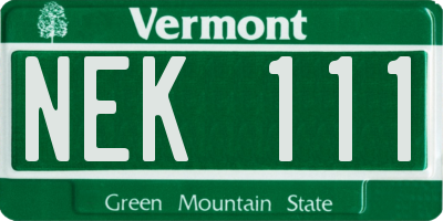 VT license plate NEK111