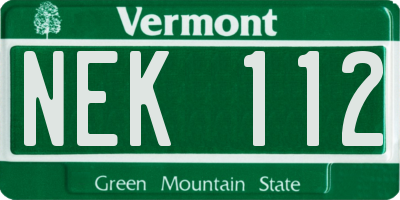VT license plate NEK112