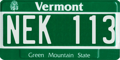 VT license plate NEK113