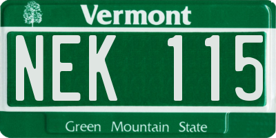 VT license plate NEK115