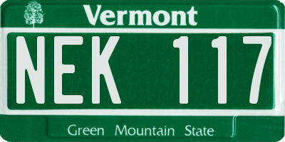 VT license plate NEK117