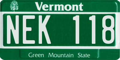 VT license plate NEK118