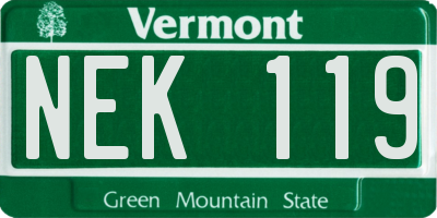 VT license plate NEK119