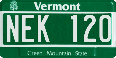 VT license plate NEK120