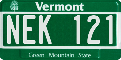 VT license plate NEK121