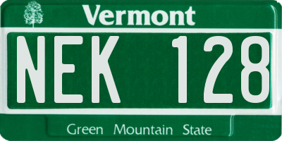 VT license plate NEK128